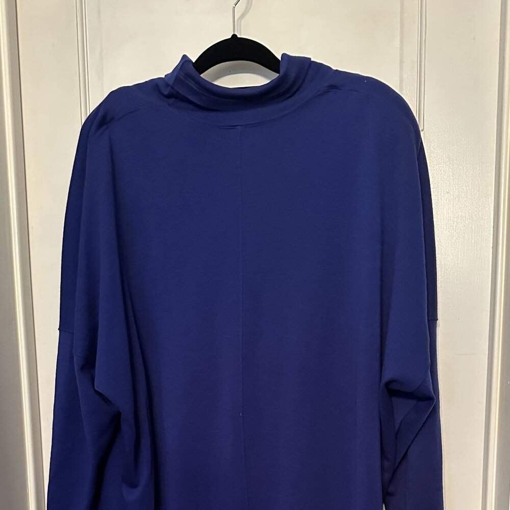 Vintage royal blue Marimekko knit long-sleeve dress  XL damage
